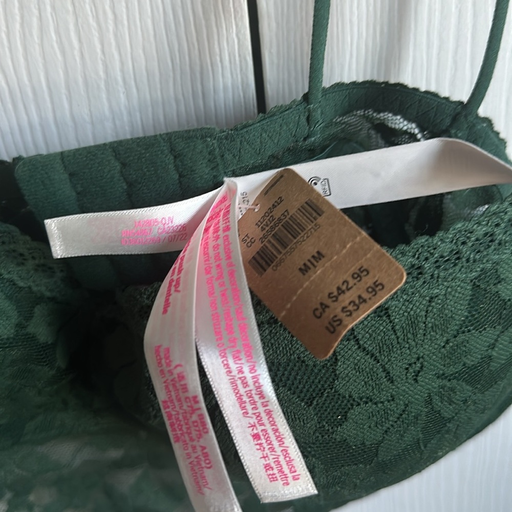 Pink Green bra size M 36 B lace. Very pretty and comfortable.🌹 - Picture 5 of 6